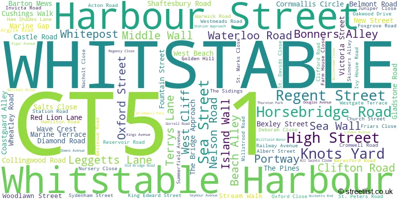 A word cloud for the CT5 1 postcode